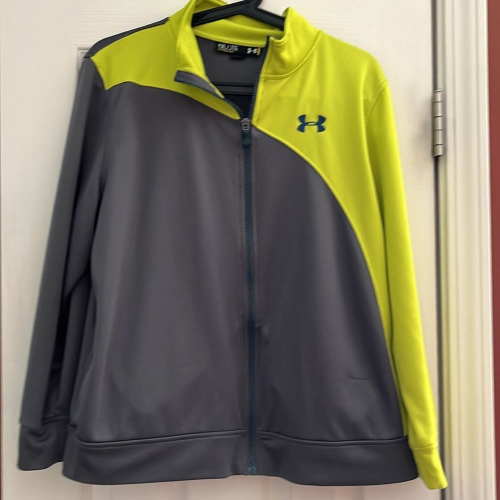 Under Armour Youth XL Full Zip Jacket Grey/Lime/Teal
